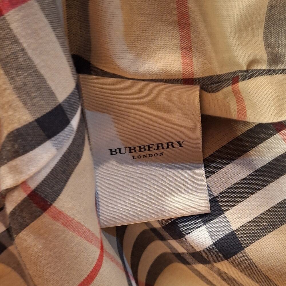 Burberry Carmen Trench coat Black canvas nova check plaid interior button down - Picture 8 of 16